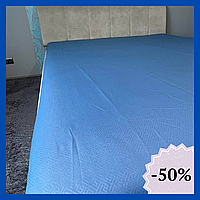 Простыня на резинке евро размер Микросатин Натяжная простыня на кровать и диван Простыни 180х200х15 см Синий