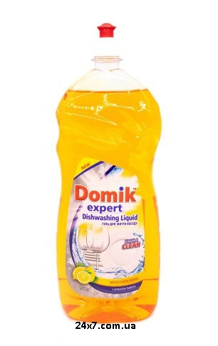 Гель для посуду Domik Expert Лимон 1500 мл, фото 1
