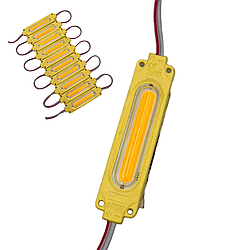 Світлодіодні ЛЕД/LED модулі автомобільні 12V жовтого кольору прозрачні 70мм довжина, 20мм ширина