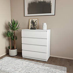 Комод на 4 ящики білий без ручок