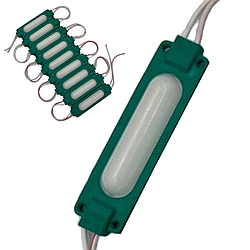 Світлодіодні ЛЕД/LED модулі автомобільні 12V зеленого кольору матові 70мм довжина, 20мм ширина