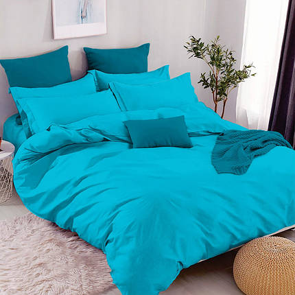 Блакитна однотонна тканина 220 см для постільної білизни Бязь Gold Lux, рулон 50м, Пакістан, фото 1