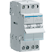 Перемикач Hager I-0-II із загальним виходом зверху 2 полюса 40А 230В