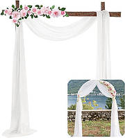 Ткань для занавесей для свадебной арки Resoye 67*516, белый шифоновый шарф, драпирование для фотозон УЦЕНКА
