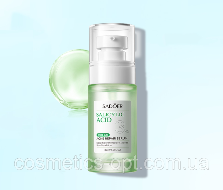 Відновлююча сироватка АНТИ АКНЕ Sadoer Salicylic Acid 3% Acne Repair Serum, 30 ml