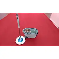 Швабра с ведром на колесах Mop bucket + mop set, круглая швабра с стальным отжимником, комплект для уборки qwr
