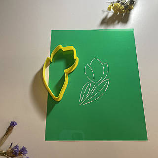 Тюльпан, Форма и Трафарет для пряников 8*5