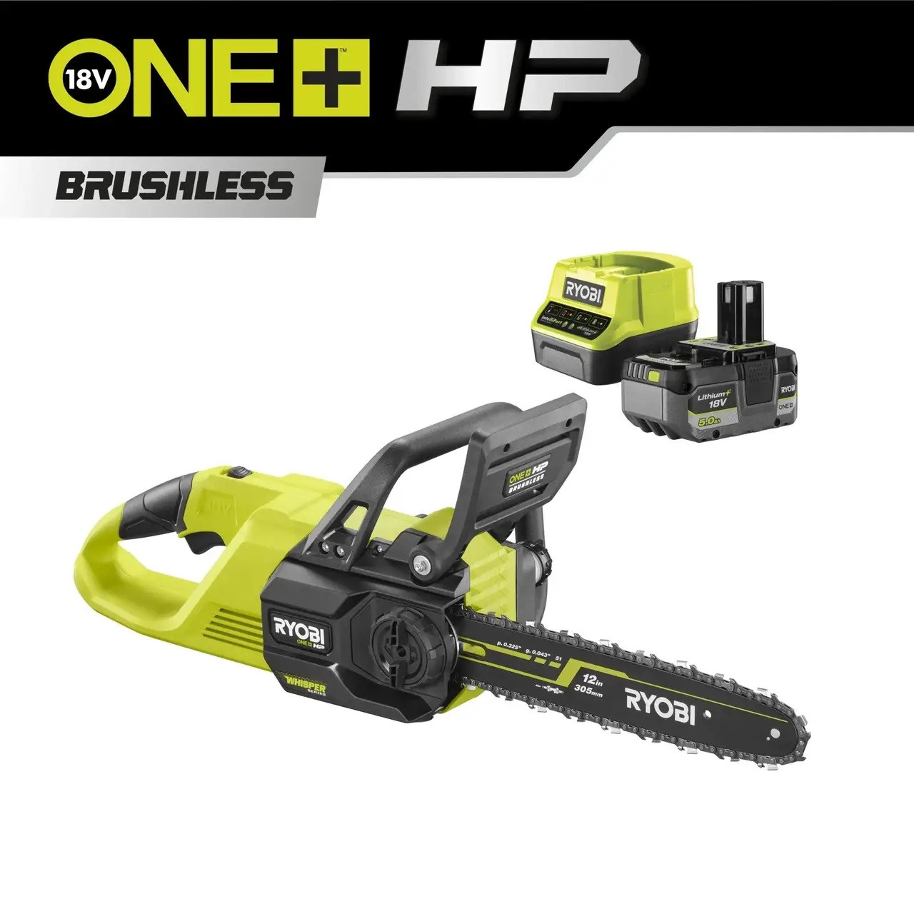 Пила ланцюгова акумуляторна безщіткова Ryobi RY18CSX30A-150, фото 1