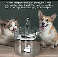 Поилка для кошек и собак ,питьевой фонтан для домашних животных с фильтром Прозрачная