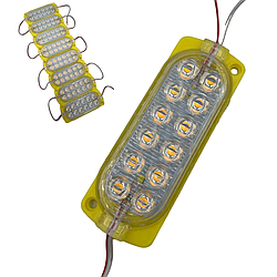 Світлодіодні ЛЕД/LED модулі автомобільні 12V жовтого кольору (12 лід) 105мм довжина, 40мм ширина