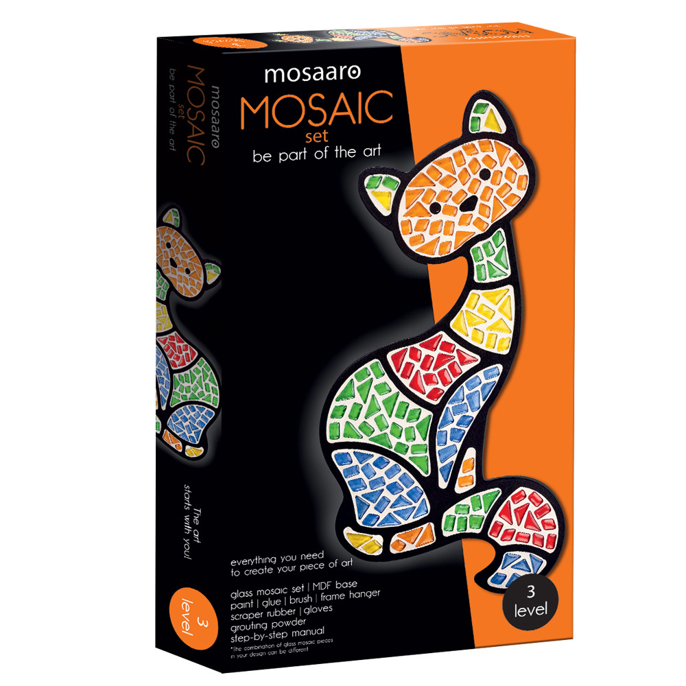 Набір для творчості скляна мозаїка «Кіт» Mosaaro MA3002 Рівень 3