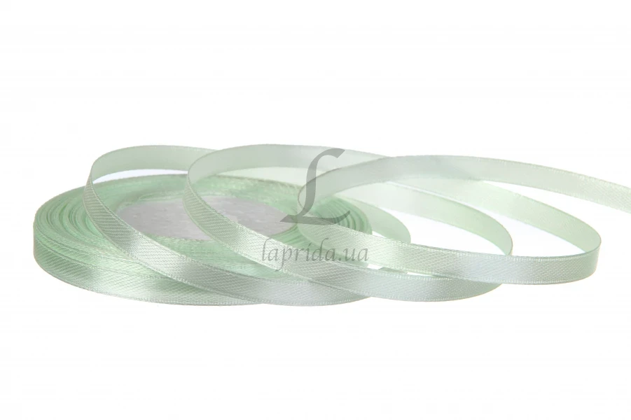 Лента атласная 7 мм (перлина зелена), фото 1