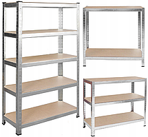 Стелаж металевий Humberg 150 х 75 х 30 см 4840 універсальний для майстерні гаража R_2292