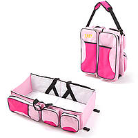 Многофункциональная переносная сумка-кровать для малышей Baby Room Детская переносная кроватка Розовая