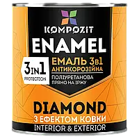Эмаль антикоррозионная 3 в 1 DIAMOND Kompozit, Черная 0,65 л