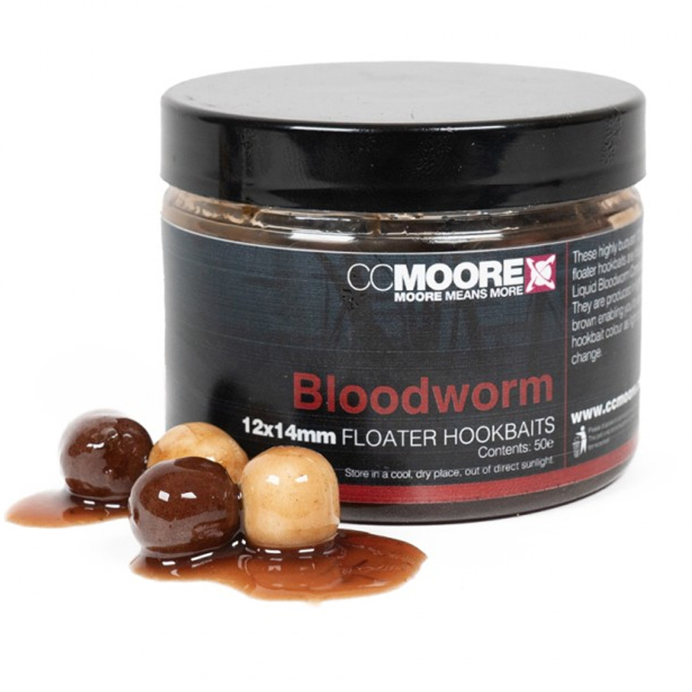 Плаваючі бойли в олії CC Moore Bloodworm Floater Hookbaits 12x14mm (50шт), бойли з мотилем