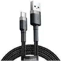 Кабель Baseus Cafule Cable USB for Type-C 3A 1 м Gray/Black (CATKLF-BG1)