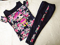 Костюм для дівчинки "Lol", розмір 60 (на зріст 98-104 см), темно-синій.