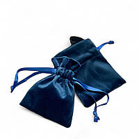 Подарочный мешочек для украшений 8*10 см велюр синий