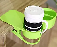 Подстаканник на прищепке Clip On Table Cup Holder портативный подвесной органайзер держатель для напитков