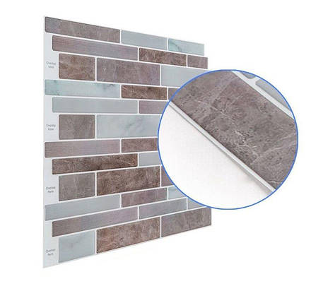 Самоклеюча поліуретанова панель миюча 305х305х1мм під керамічну плитку, фото 1