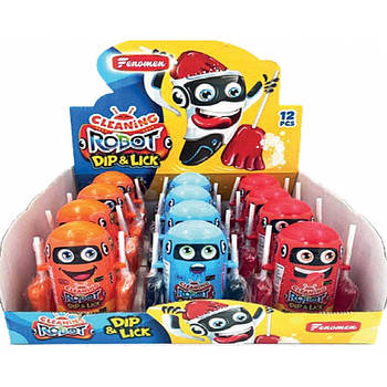 Льодяник на паличці Робот + кисла пудра 12 шт