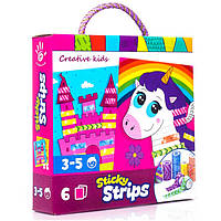 Набір для творчості з кольоровими стрічками "Sticky strips: Єдиноріг" Vladi Toys VT4433-03