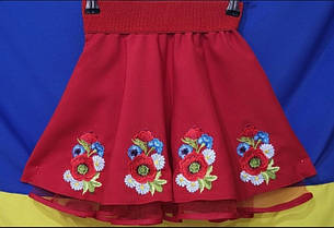 Опт Спідниця на резинці з фатиномдля дівчинки, р. 122-146, червона