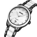 Жіночий кварцовий годинник Skmei 2175BK Black з керамічним циферблатом, фото 5