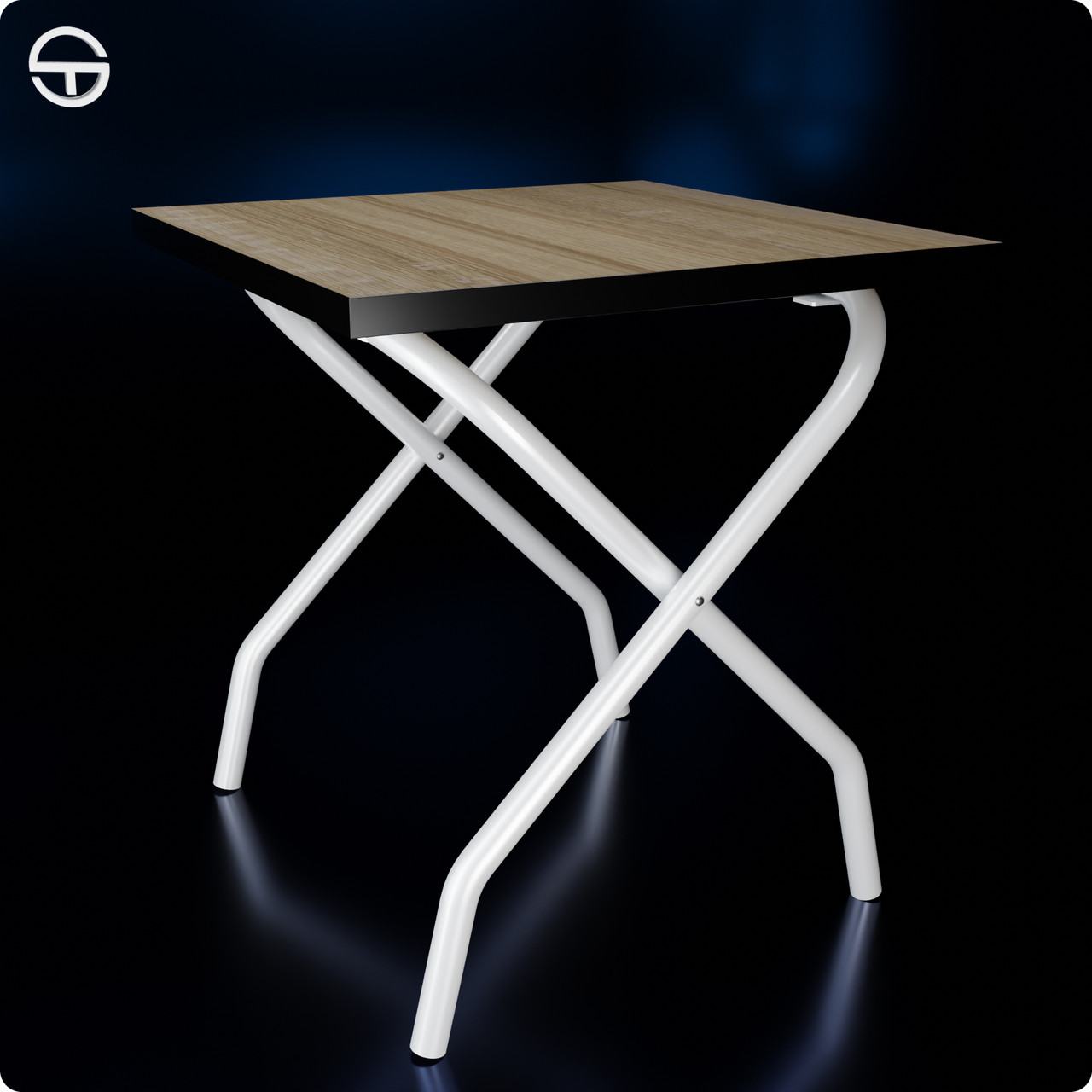 Табурет складаний SINE L350 W350 H400. Компактний складний металевий стілець для дому, туризму та відпочинку на природі, фото 1