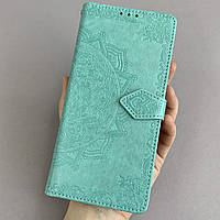 Чохол-книга для Motorola Moto G32 книжка з візитницею з візерунком на телефон моторола мото г32 бірюзова art