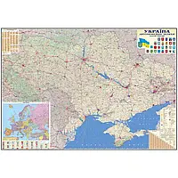 Карта Автомобільних доріг України 160x110 см М 1:850 000 ламінована