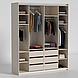 Містка шафа купе з шухлядами та полицями для спальні 210х60х240 Домініка ДСП Сатин 18 Luxe Studio, фото 2