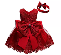 Красное детское платье для маленьких девочек р.80