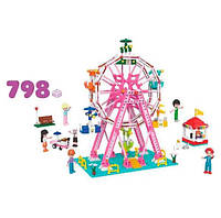 Набор конструктора детского игрушечного Приключения для девочек Парк развлечений на 798 деталей + фигурки FAN