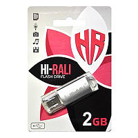 Флеш-накопитель USB 2GB Hi-Rali Rocket Series Silver (HI-2GBRKTSL) EJ, код: 6707352