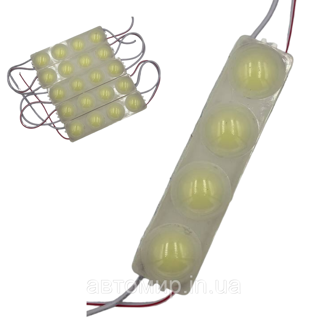 Світлодіодні ЛЕД/LED модулі автомобільні 12V білого кольору (5 LED COB) 105мм довжина, 25мм ширина, фото 1
