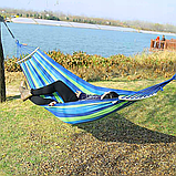 Великий двомісний міцний садовий гамак з планкою 260 x 150 см XXL до 200 кг, фото 10