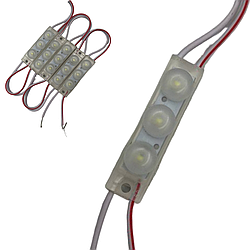 Світлодіодні ЛЕД/LED модулі автомобільні 12V білого кольору матовий (3 smd) 43мм довжина, 10мм ширина