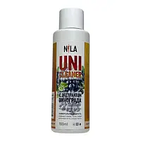 Жидкость для снятия гель лака универсальный очиститель ремувер NILA UNI CLEANER, 100 мл виноград