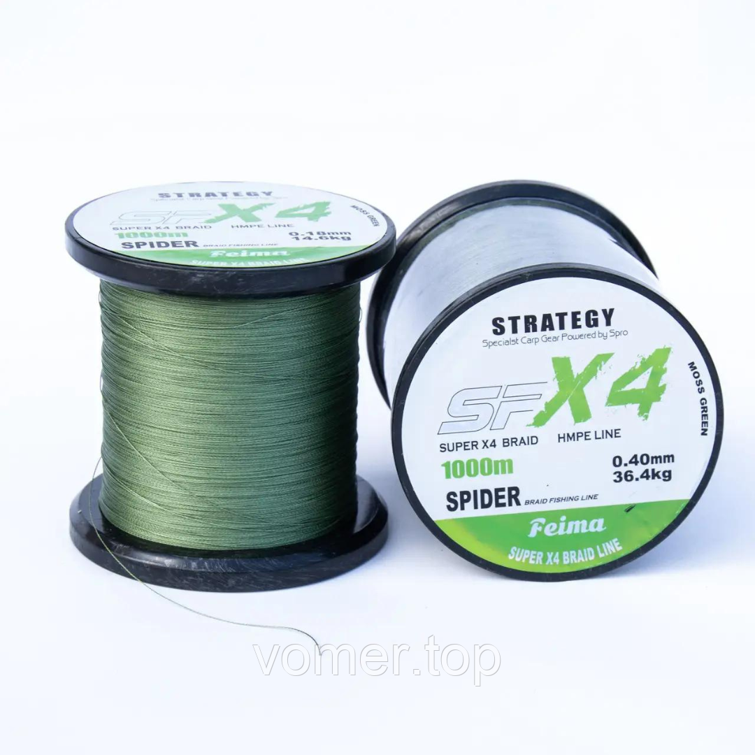 Шнур плетінь 4х STRATEGY 0,20 мм 16.7 kg 1000 м