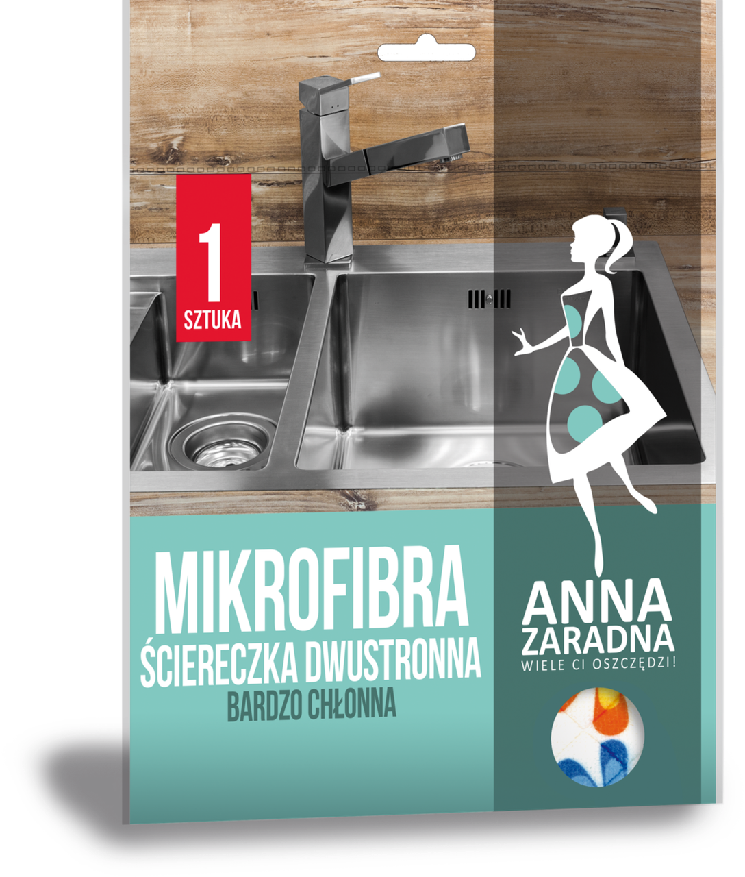 Серветка з мікрофібри двостороння Anna Zaradna, 1 шт
