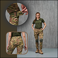 Боевые тактические штаны женские protect multicam для военнослужащих, камуфлированные брюки для военных L forp
