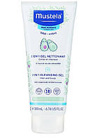 Детский шампунь-гель для головы и тела с бетаином Mustela Bebe 2in1 Hair and Body Wash 200 мл (Франция)