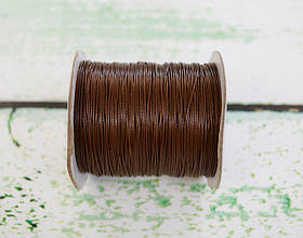 Шнур плетений поліестеровий вощений 0,5мм колір - темно горіховий