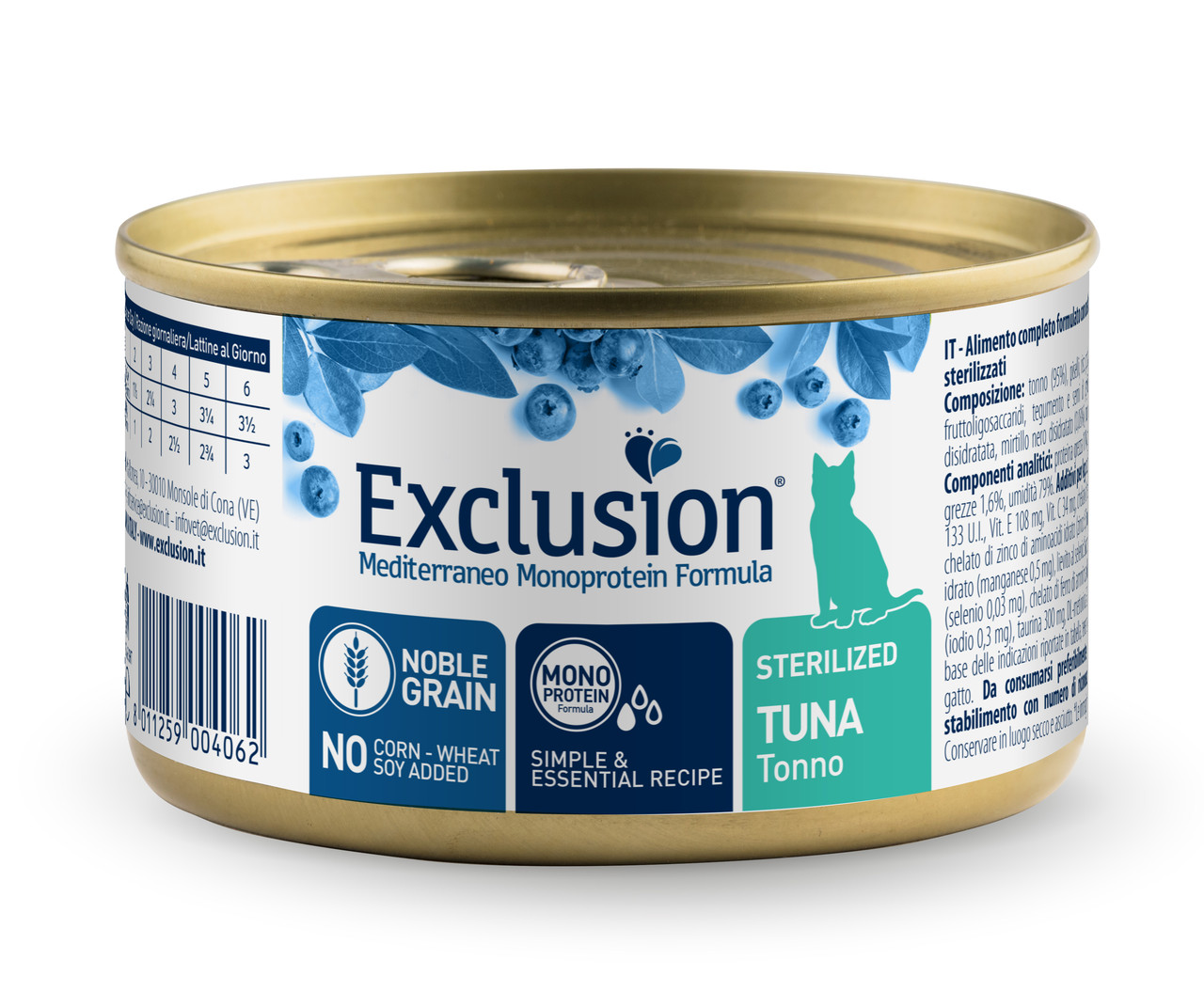 Консервований корм Exclusion Sterilized Tuna для стерилізованих котів з тунцем 85г