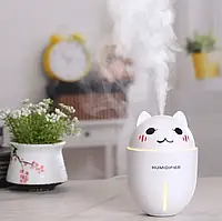 💙Зволожувач повітря Humidifier Нічник Котик 320 мл USB ультразвуковий Білий
