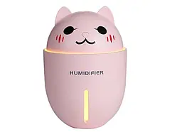 💙Зволожувач повітря Humidifier Нічник Котик 320 мл USB ультразвуковий Рожевий