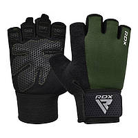 Перчатки для фитнеса RDX W1 Half Army Green Plus XL