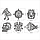 Набір вінілових наклейок Символи Ацтеків 6 шт. (птах риба череп маски символи) Happy Pocket Чорний матовий, фото 6